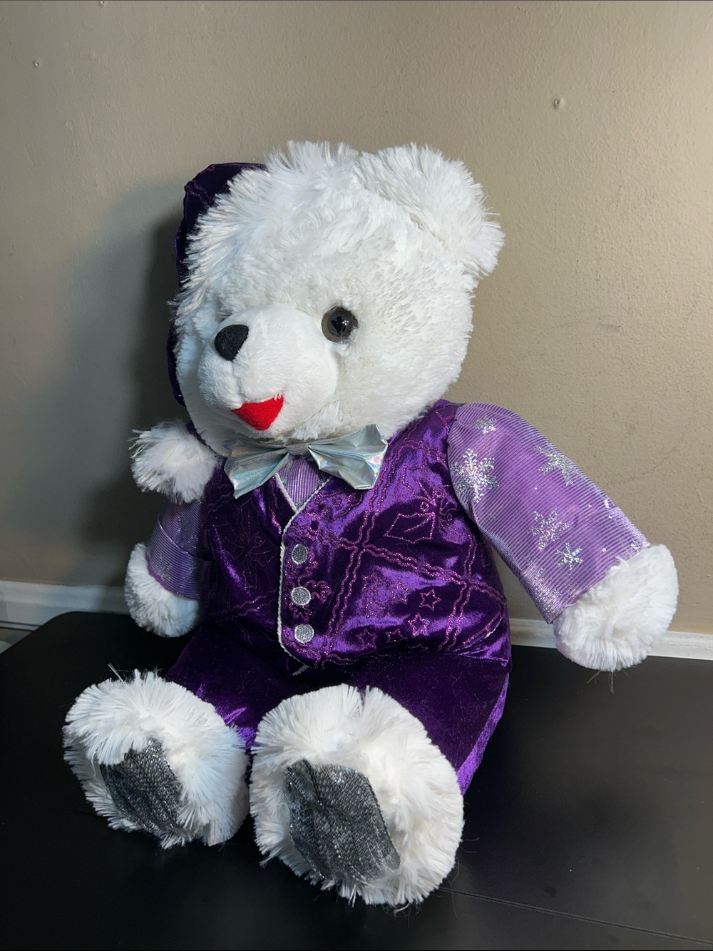 CHRISTMAS Snowflake Purple Outfit 20” LARGE TEDDY BEAR PLUSH - Picture 2 of 10